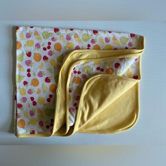 Gymboree Berry Sweet Line Cherry Fruits Baby Blanket Reversible Vintage - Picture 4 of 4